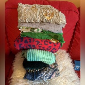 7 scarves! Anthro, J.crew, vineyard vines, Sundance